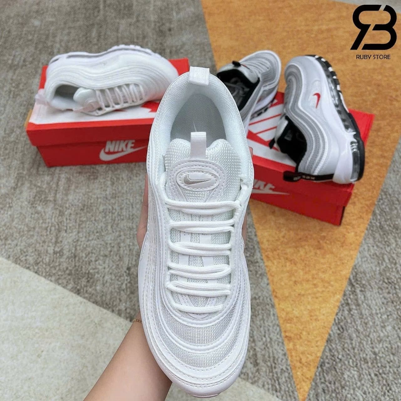 Giày Nike Air Max 97 Triple White Trắng Full