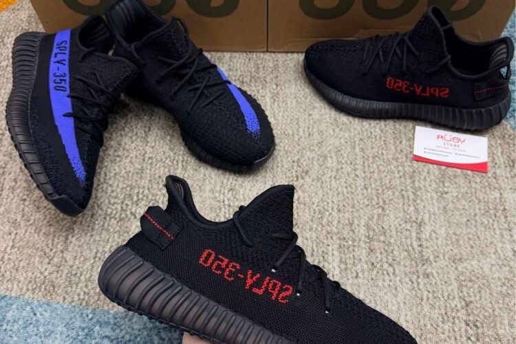 Giày Yeezy 350 V2 Bred đen đỏ