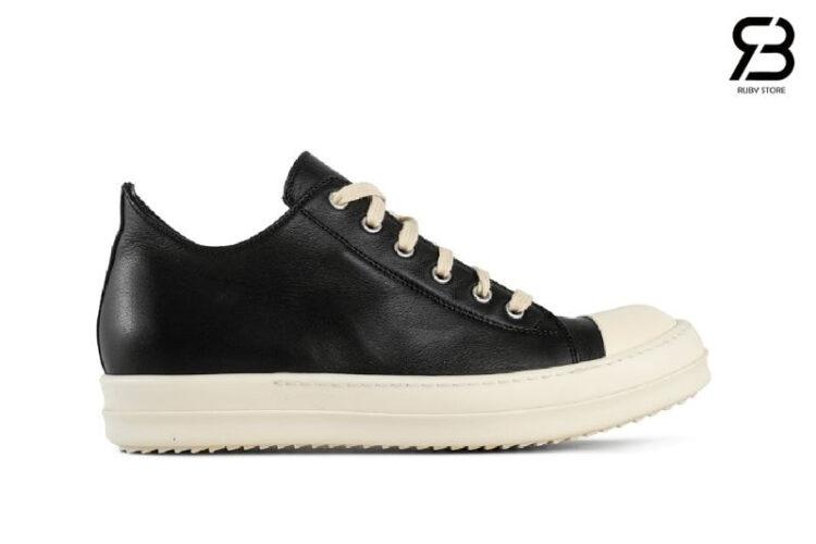 Rick Owen cổ thấp da