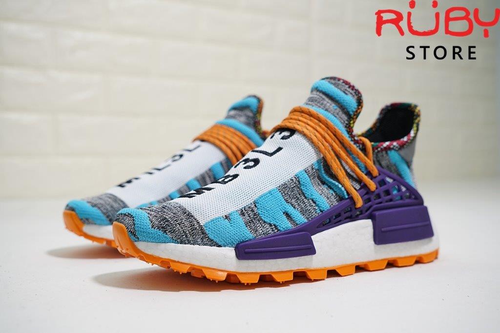 Giày Pharrell Williams Solarhu Nmd Rep 1:1 Xanh Dương - Full Phụ Kiện