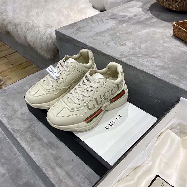Giày thể thao da có logo Gucci Rhyton Gucci