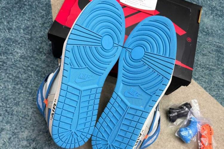 Giày Jordan 1 High Off White UNC Xanh