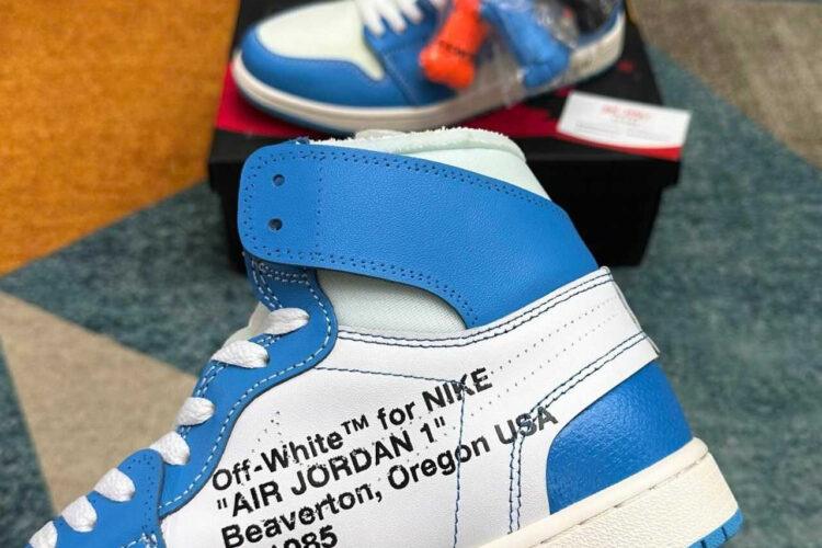 Giày Jordan 1 High Off White UNC Xanh