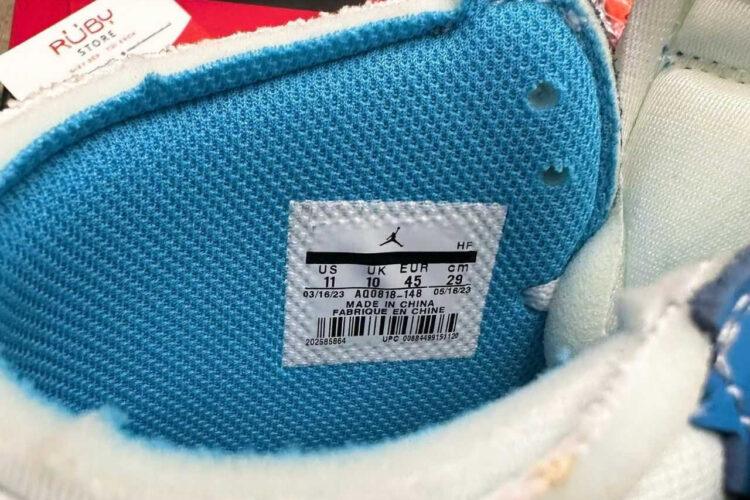 Giày Jordan 1 High Off White UNC Xanh