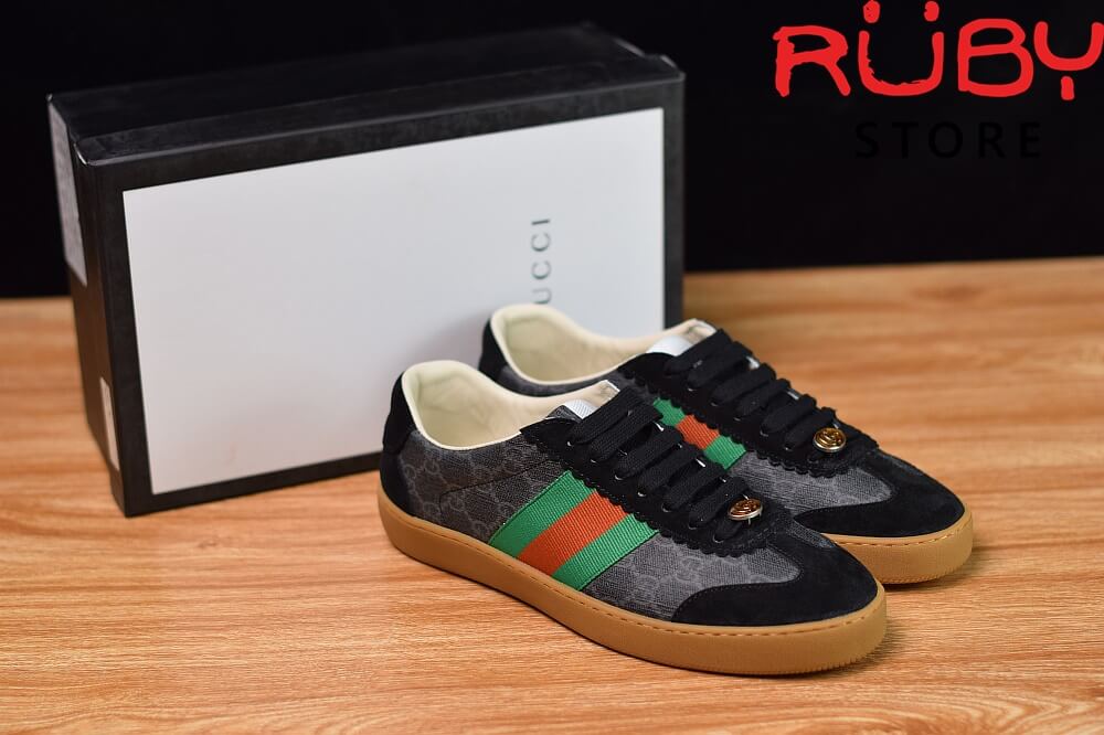 Giày-Gucci- G74-Original-GG-Sneaker-With-Web-Replica-1.1-2019-(Đen) (7)