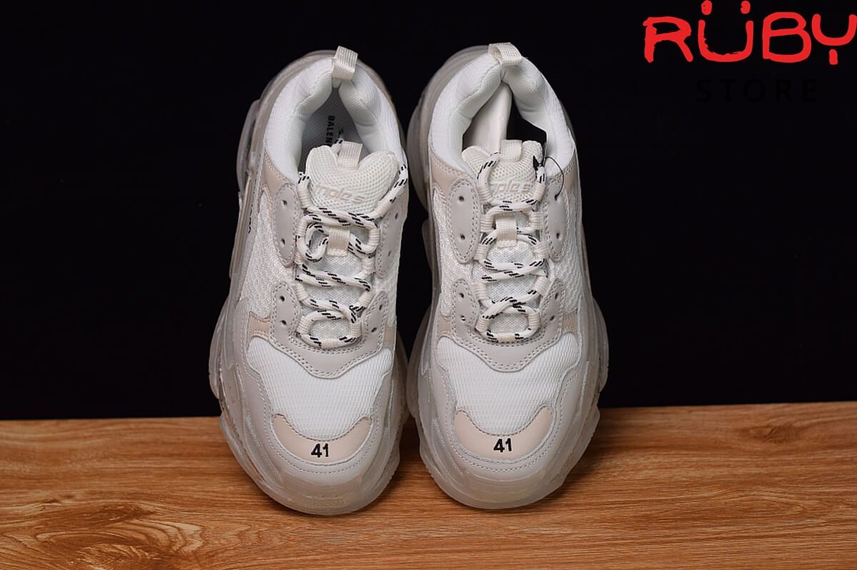 giày balenciaga triple s clear sole trắng replica 1:1 bản best
