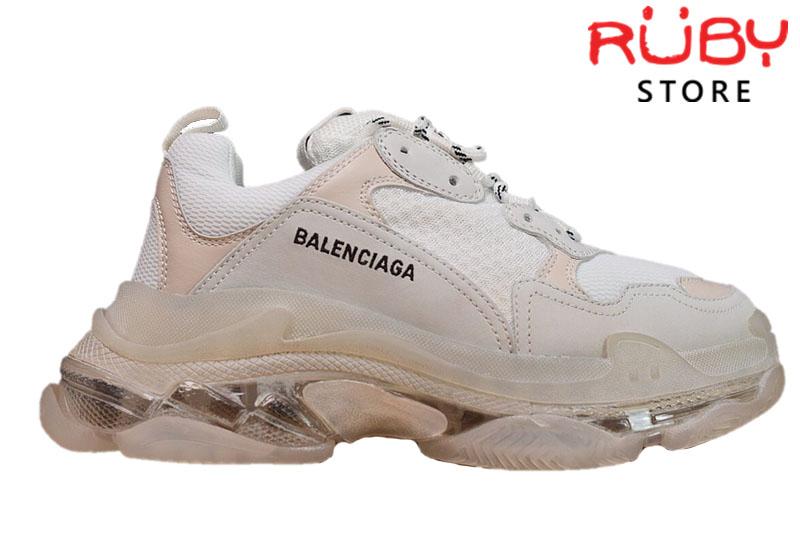 Giày Balenciaga Triple S Trắng - White Clear Sole Like Real 99,9% (Bản Best)