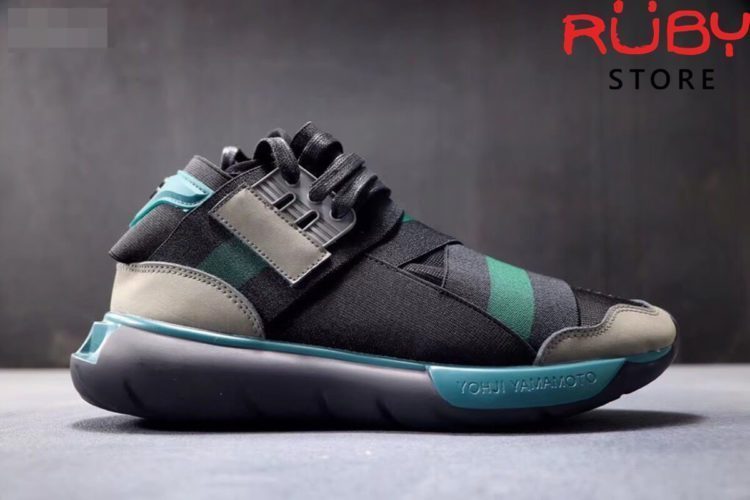 giày y3 qasa high sneakers 2019 đen xanh replica 1.1