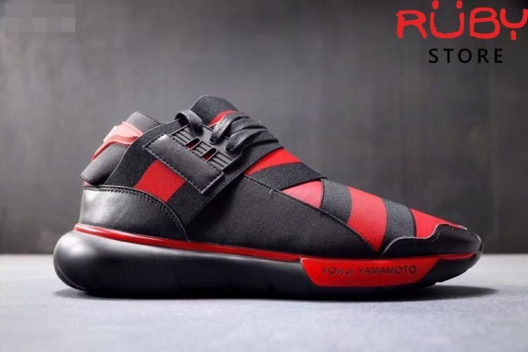 giày y3 qasa high sneakers 2019 replica 1:1 đen đỏ