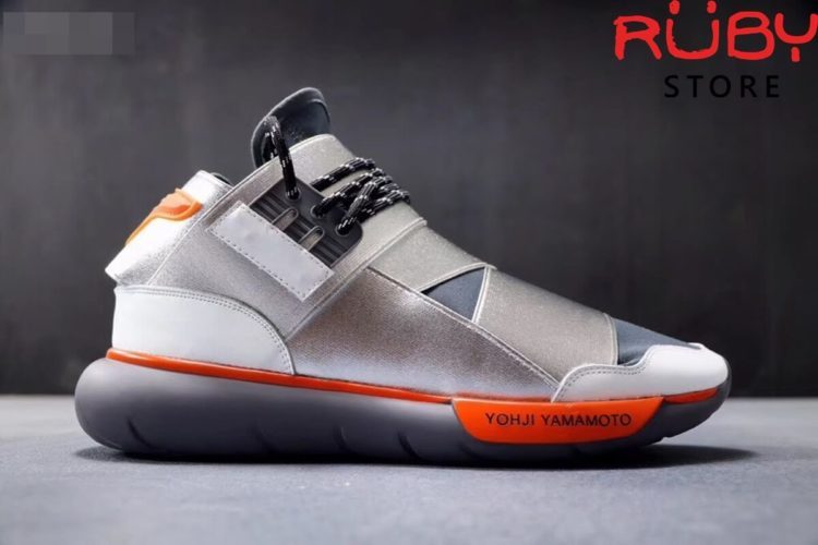 giày y3 qasa high sneakers replica 1.1 bạc cam