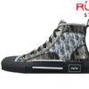 Giày Dior B23 High Top Sneaker In Dior Oblique Replica 1:1 Đen