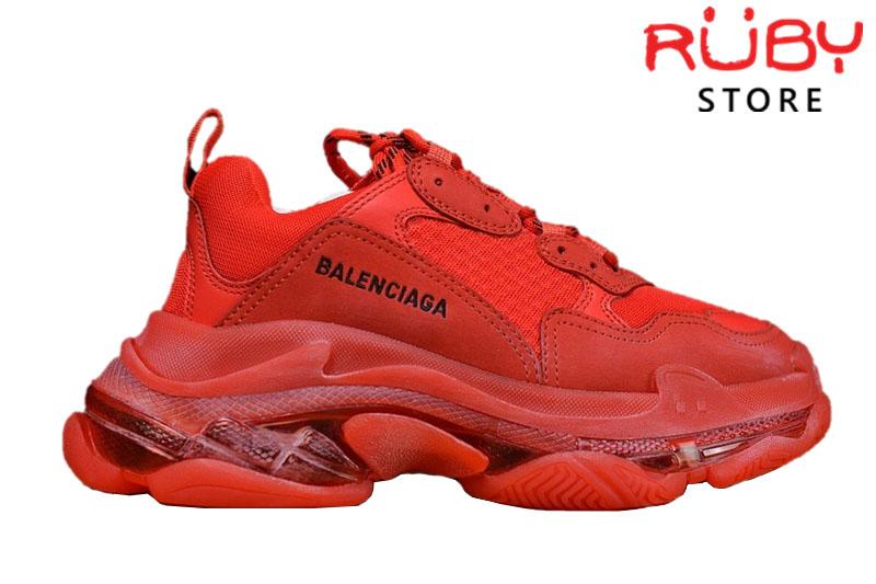 Giày Balenciaga Triple S Clear Sole Red Like Real 99,9% (Bản Best)
