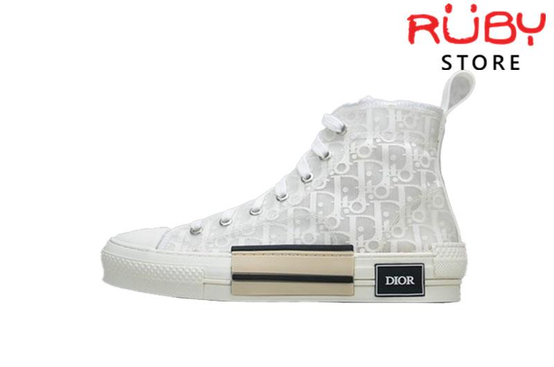 B23 HighTop Sneaker White and Black Dior Oblique Canvas  DIOR