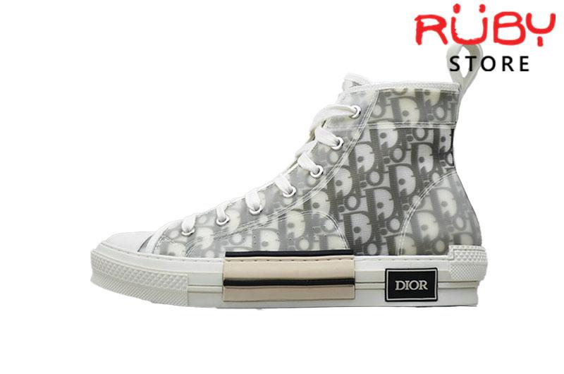 B23 HighTop Sneaker Dior Gray CD Diamond Canvas with Lily of the Valley  Embroidery  DIOR HU