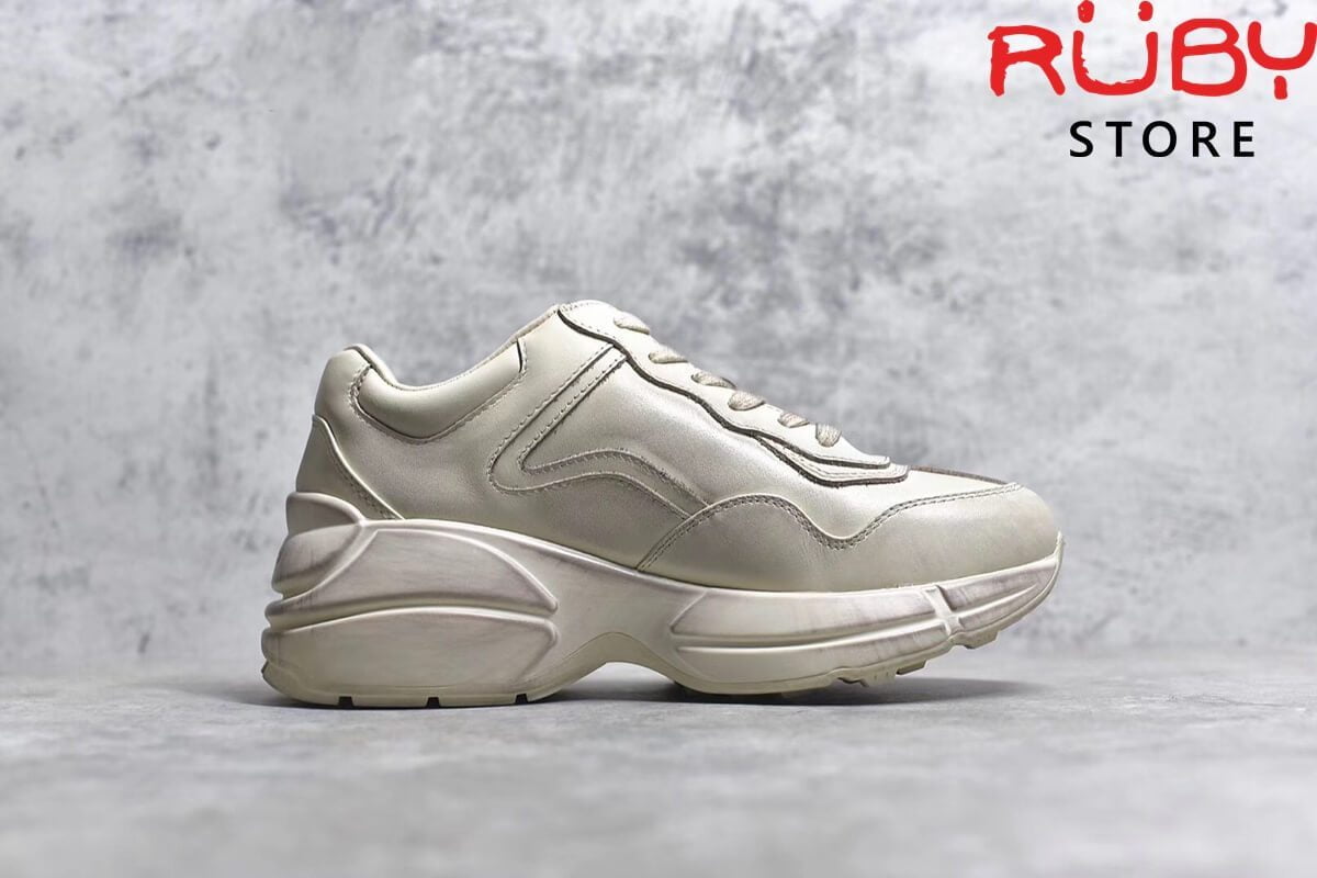giay gucci rhyton leather sneaker siêu cấp trơn