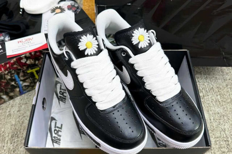 Giày Air Force 1 x G-Dragon Peaceminusone Para-Noise Black đen