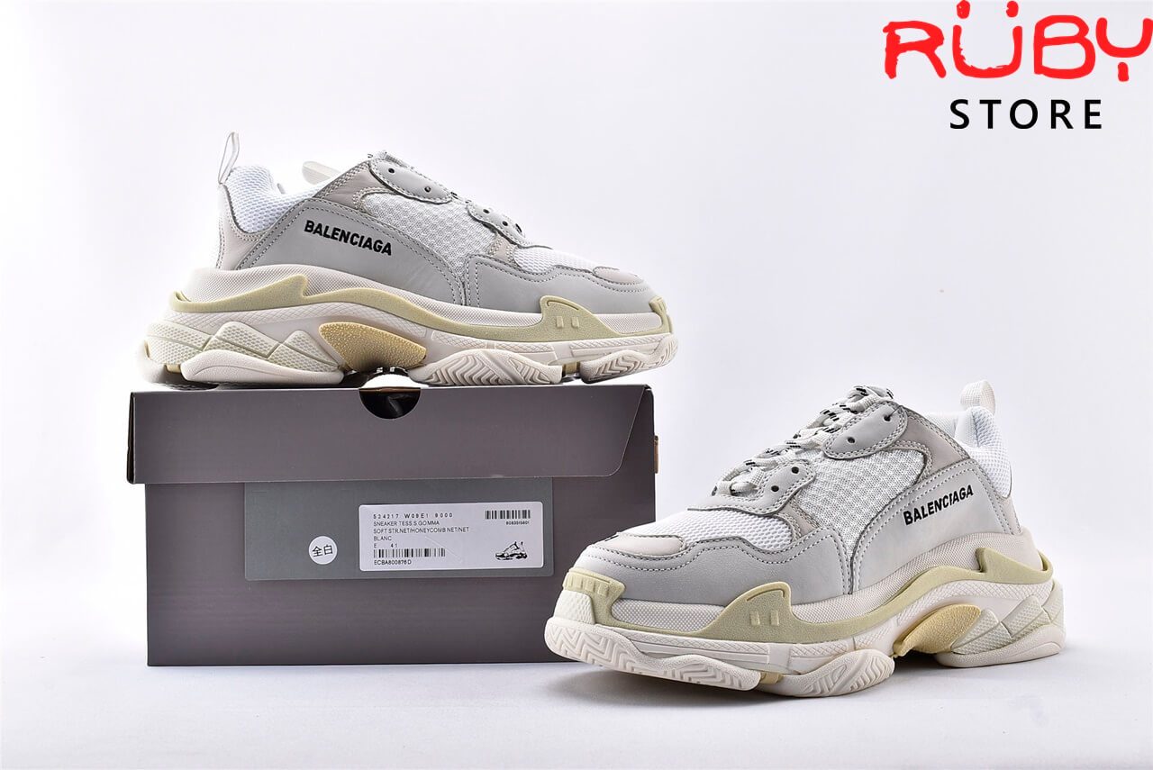 Giày Balenciaga Triple S White Replica 1:1 Like Real 99,9% (Bản Best)