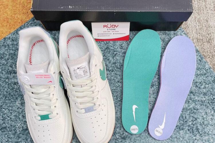 Giày Nike Air Force 1 Vandalized Luxe Trắng Xanh Rep 1 1