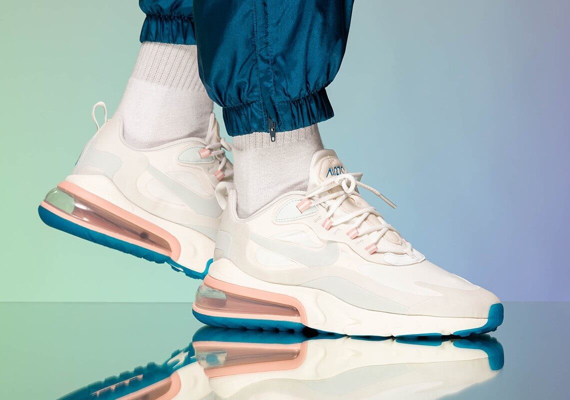 Giày Nike Air Max 270 React “Summit White” on feet