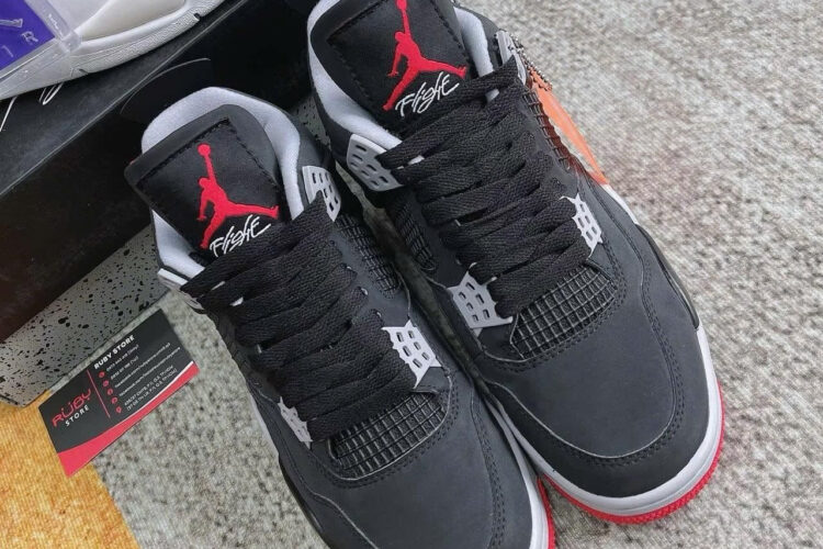 Giày Air Jordan 4 Retro Bred đen đỏ