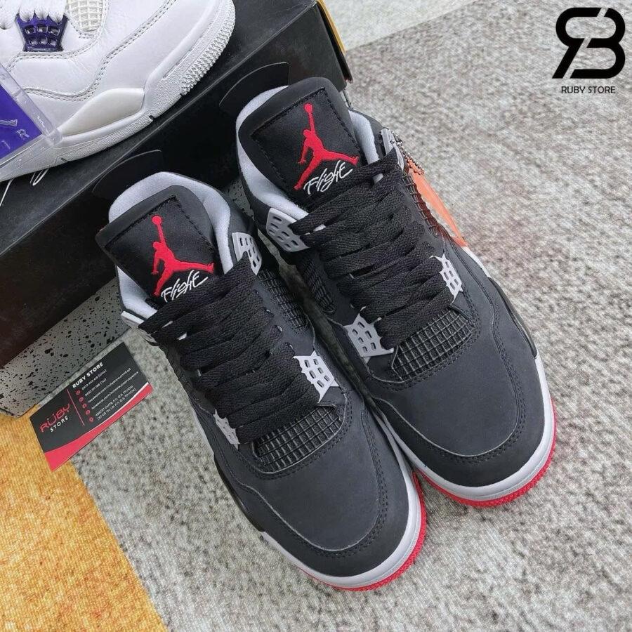 Giày Air Jordan 4 Retro Bred đen đỏ
