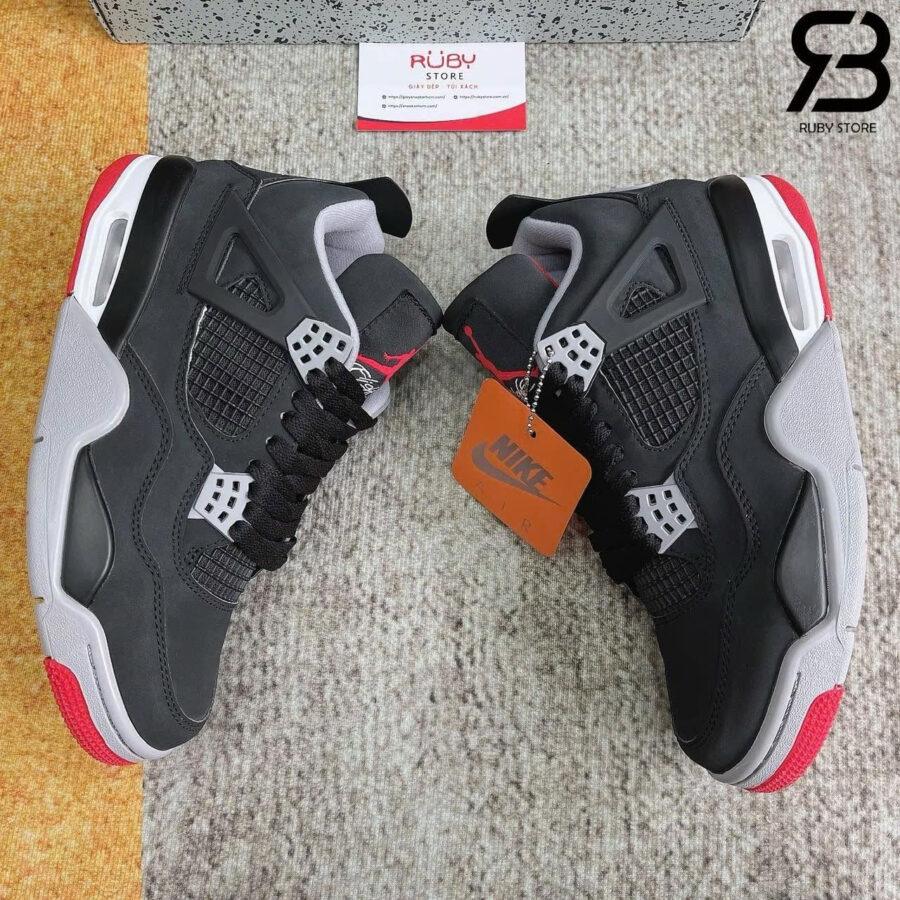 Giày Air Jordan 4 Retro Bred đen đỏ
