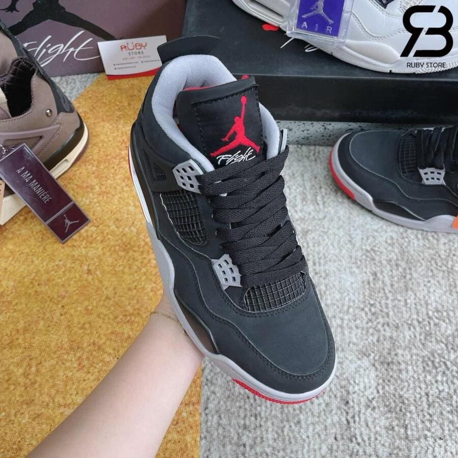 Giày Air Jordan 4 Retro Bred đen đỏ