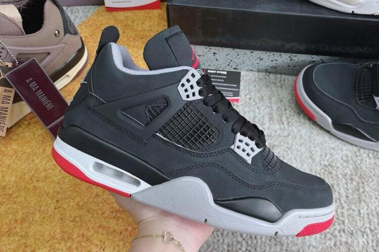 Giày Air Jordan 4 Retro Bred đen đỏ