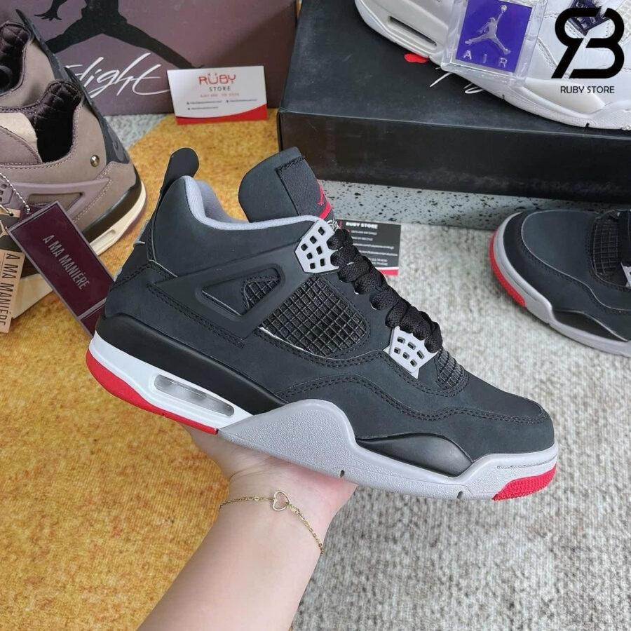 Giày Air Jordan 4 Retro Bred đen đỏ