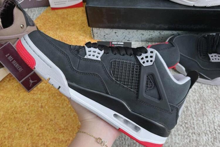 Giày Air Jordan 4 Retro Bred đen đỏ