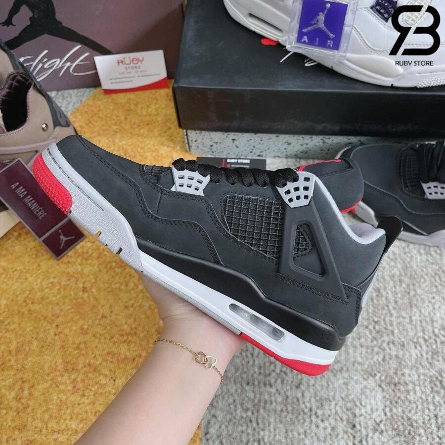 Giày Air Jordan 4 Retro Bred đen đỏ