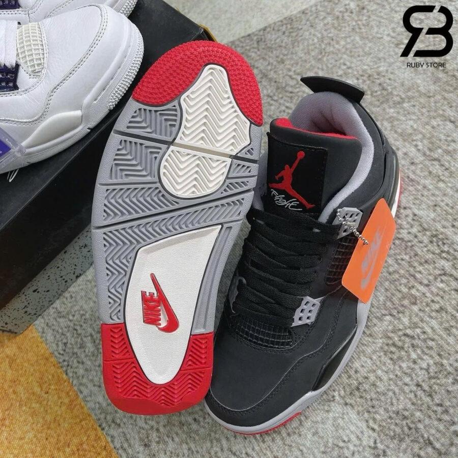 Giày Air Jordan 4 Retro Bred đen đỏ