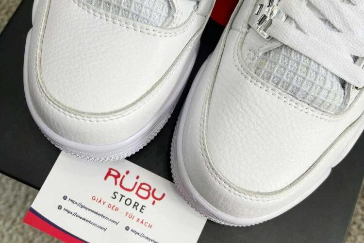 Giày Air Jordan 4 Retro Pure Money Trắng Full
