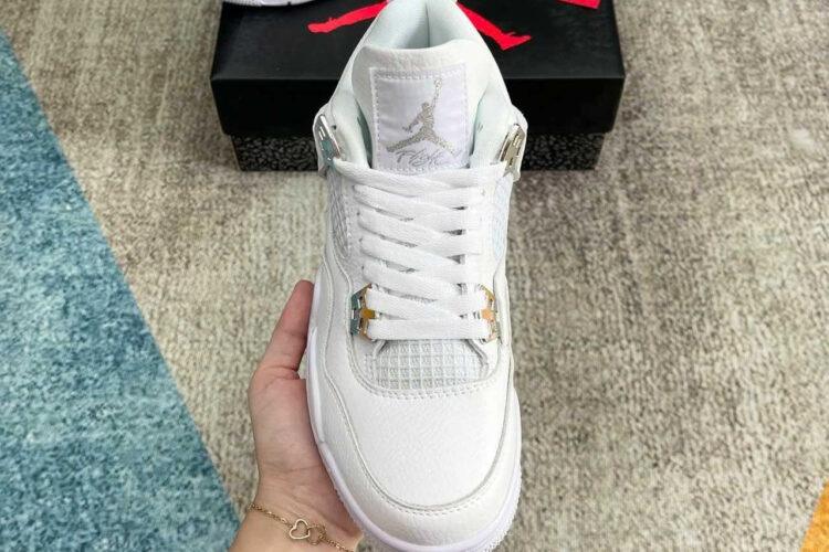 Giày Air Jordan 4 Retro Pure Money Trắng Full