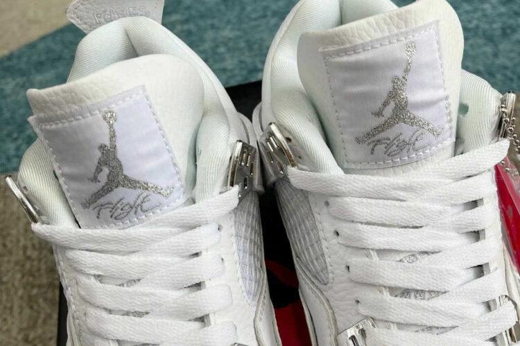 Giày Air Jordan 4 Retro Pure Money Trắng Full