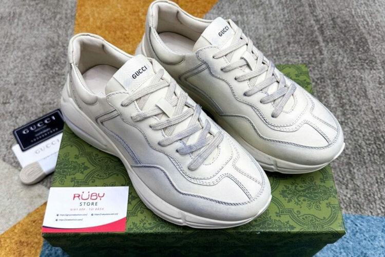 Giày Gucci Rhyton Leather Sneaker Trơn Bẩn
