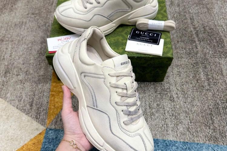 Giày Gucci Rhyton Leather Sneaker Trơn Bẩn