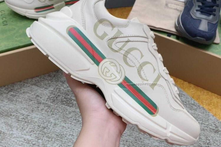 Giày Gucci Rhyton Vintage Logo Leather Sneaker