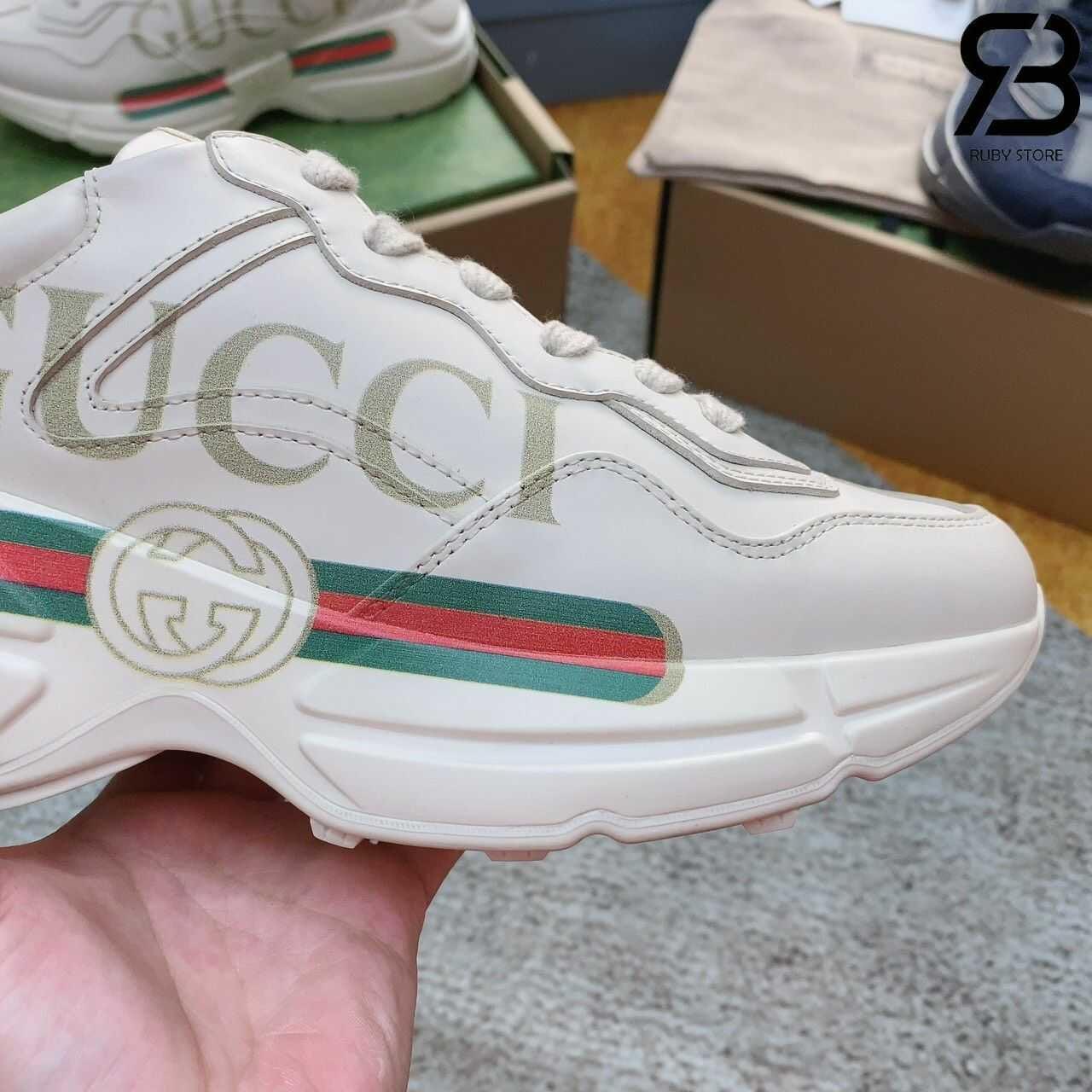 Giày Gucci Rhyton Vintage Logo Leather Sneaker