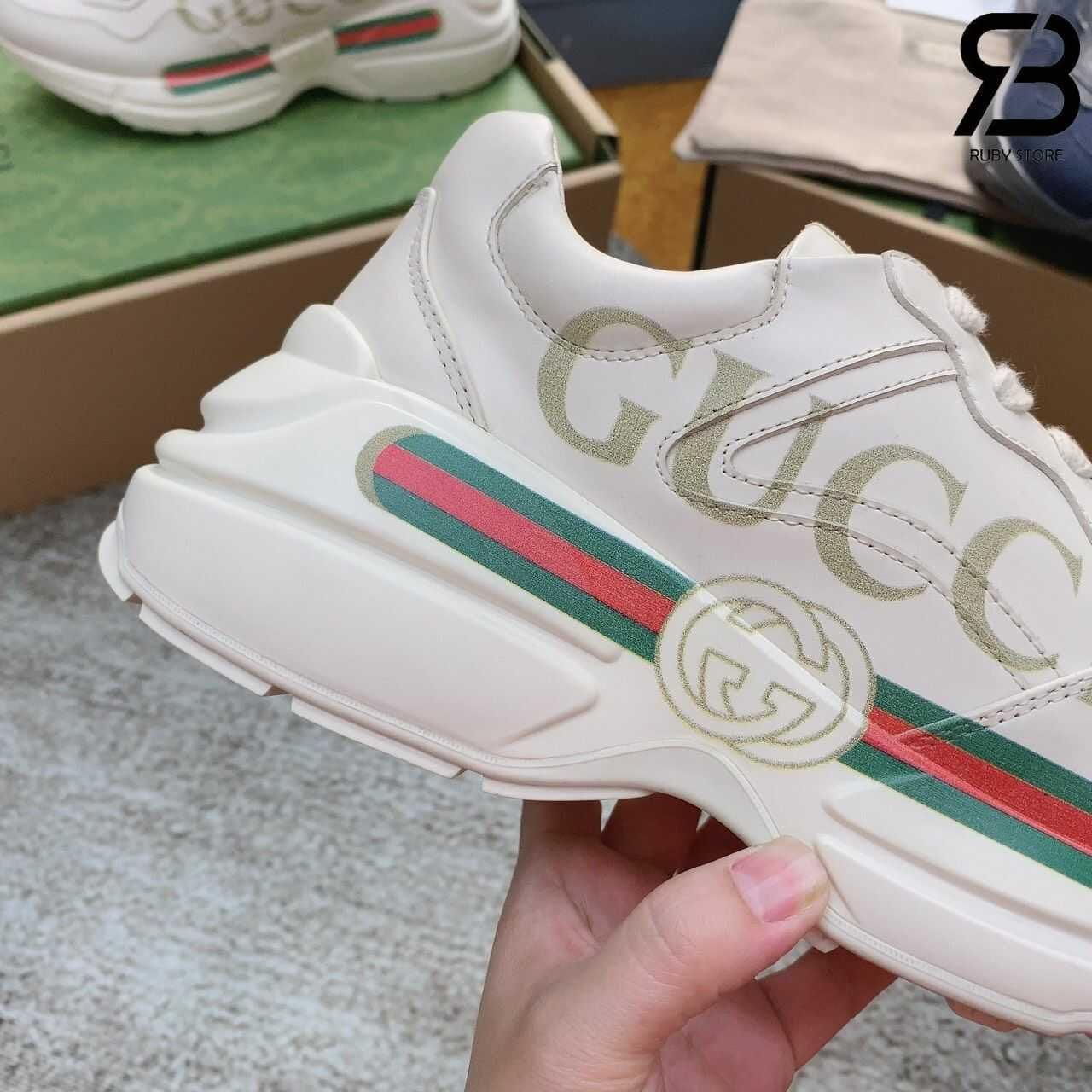 Giày Gucci Rhyton Vintage Logo Leather Sneaker