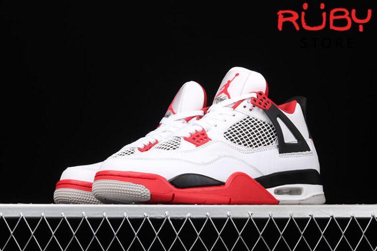 Giày Air Jordan 4 Retro Fire Red 2020 Trắng Đỏ Rep 1:1 | Ruby Store