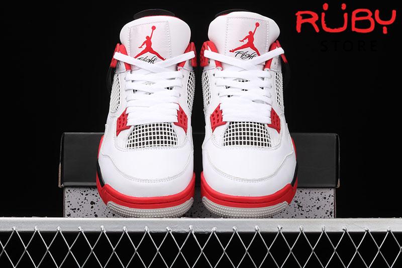 Giày Air Jordan 4 Retro Fire Red 2020 Trắng Đỏ Rep 1:1 | Ruby Store