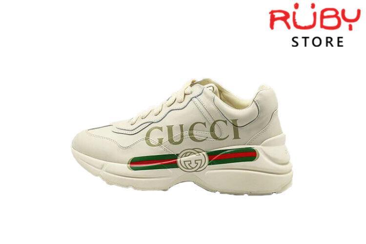 Giày Rhyton Gucci logo leather sneaker