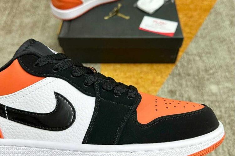 Giày Air Jordan 1 Low Shattered Backboard Cam Trắng Đen