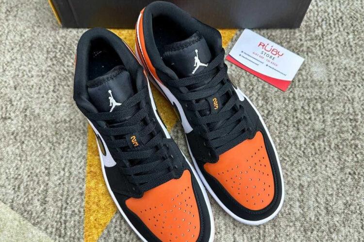 Giày Air Jordan 1 Low Shattered Backboard Cam Trắng Đen
