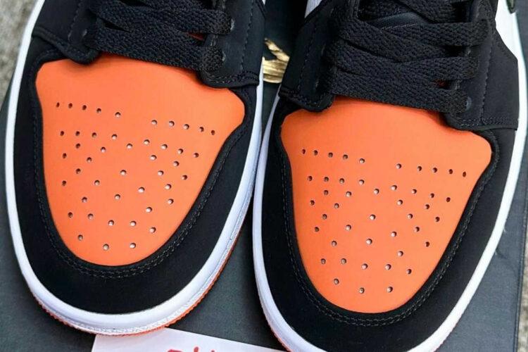 Giày Air Jordan 1 Low Shattered Backboard Cam Trắng Đen