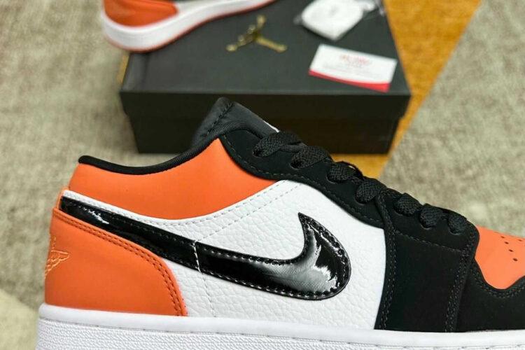 Giày Air Jordan 1 Low Shattered Backboard Cam Trắng Đen