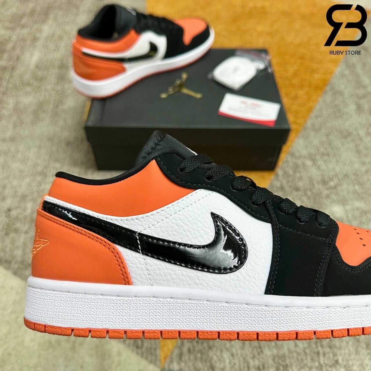 Giày Jordan Low Shattered Backboard cam đen cổ thấp Rep 1:1