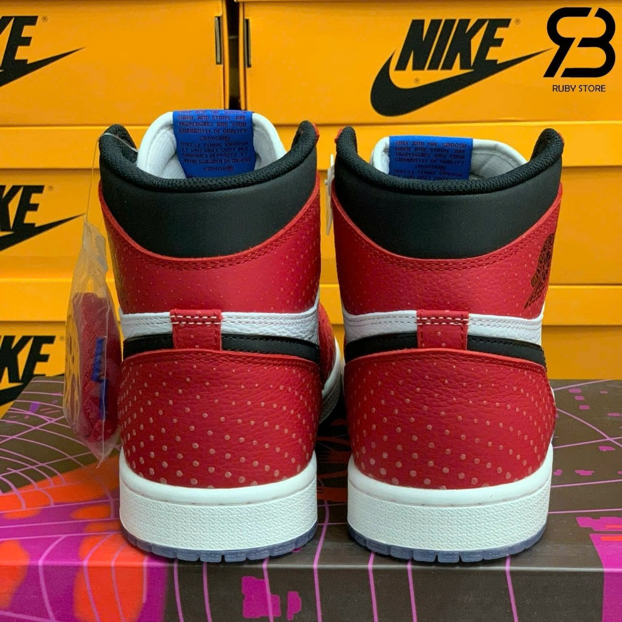 Giày Jordan 1 High Spiderman Trắng đỏ