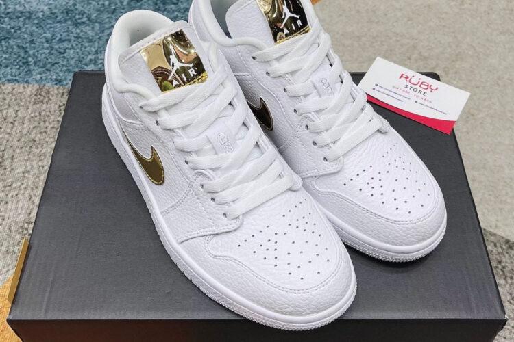 Giày Air Jordan 1 Low Metallic Gold Trắng Vàng Rep 1 1